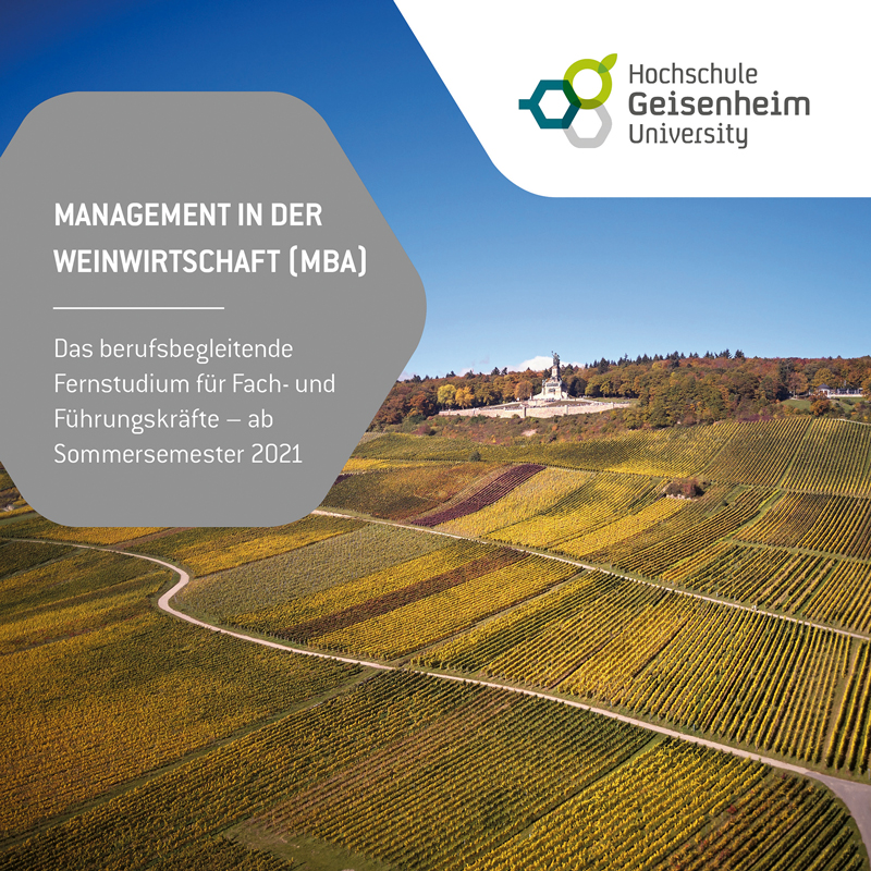 Hochschule Geisenheim: Neuer Fernstudiengang Management in der Weinwirtschaft (MBA)