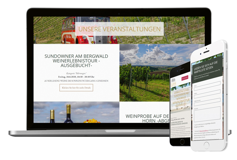 Die-Weingut-Website jetzt mit Anschluss an Weinbau-online
