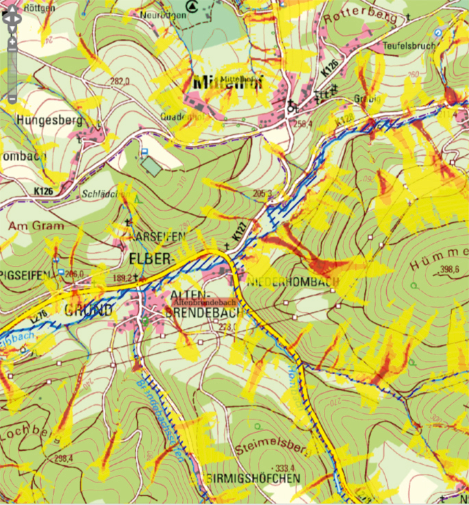 Starkregen-Kataster Rheinland-Pfalz online