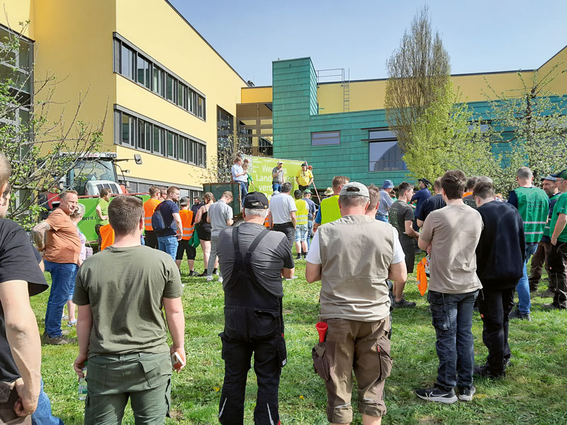 Bauernprotest in Alzey zum Besuch von Scholz