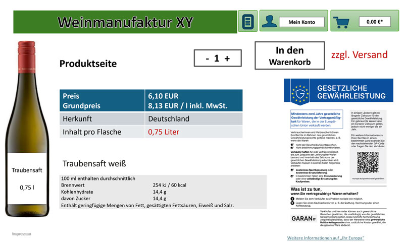 Neuer Gewährleistungshinweis beim Weinverkauf